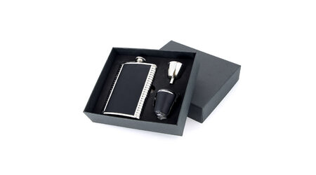 купите Подарочный набор: фляга походная для спиртного S.Quire 1508YGB, 3 стаканчика и воронка в Нижнем Новгороде