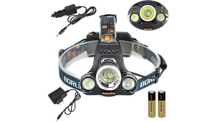 купите Светодиодный налобный фонарь Boruit HL-720 (Cree XML T6 + 2 Q5) 2200 люмен в Нижнем Новгороде