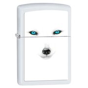 Зажигалка Zippo 28272 BS Artic Fox White Matte (белая матовая, фото песца с голубыми глазами)
