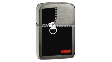 купите Зажигалка Zippo 28326 Zipped Black Ice (тонированная цирконием крупнозернистая шлифовка хрома, рисунок замка-молнии) в Нижнем Новгороде