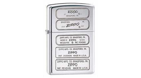 купите Зажигалка Zippo 28381 Zippo Bottom Timeline Stamp High Polish Chrome (зеркальный хром, гравировки днищ зажигалок) в Нижнем Новгороде