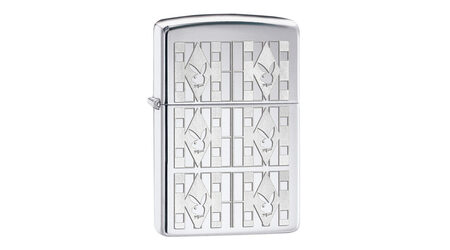купите Зажигалка Zippo 28624 Playboy Geometric Rabbit Heads High Polish Chrome (зеркальный хром, гравированная текстура с символом Playboy) в Нижнем Новгороде